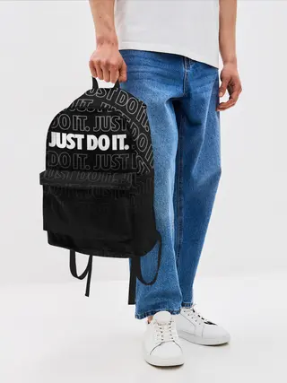 Рюкзак джинсовый / JUST DO IT / ПРОСТО СДЕЛАЙ ЭТО