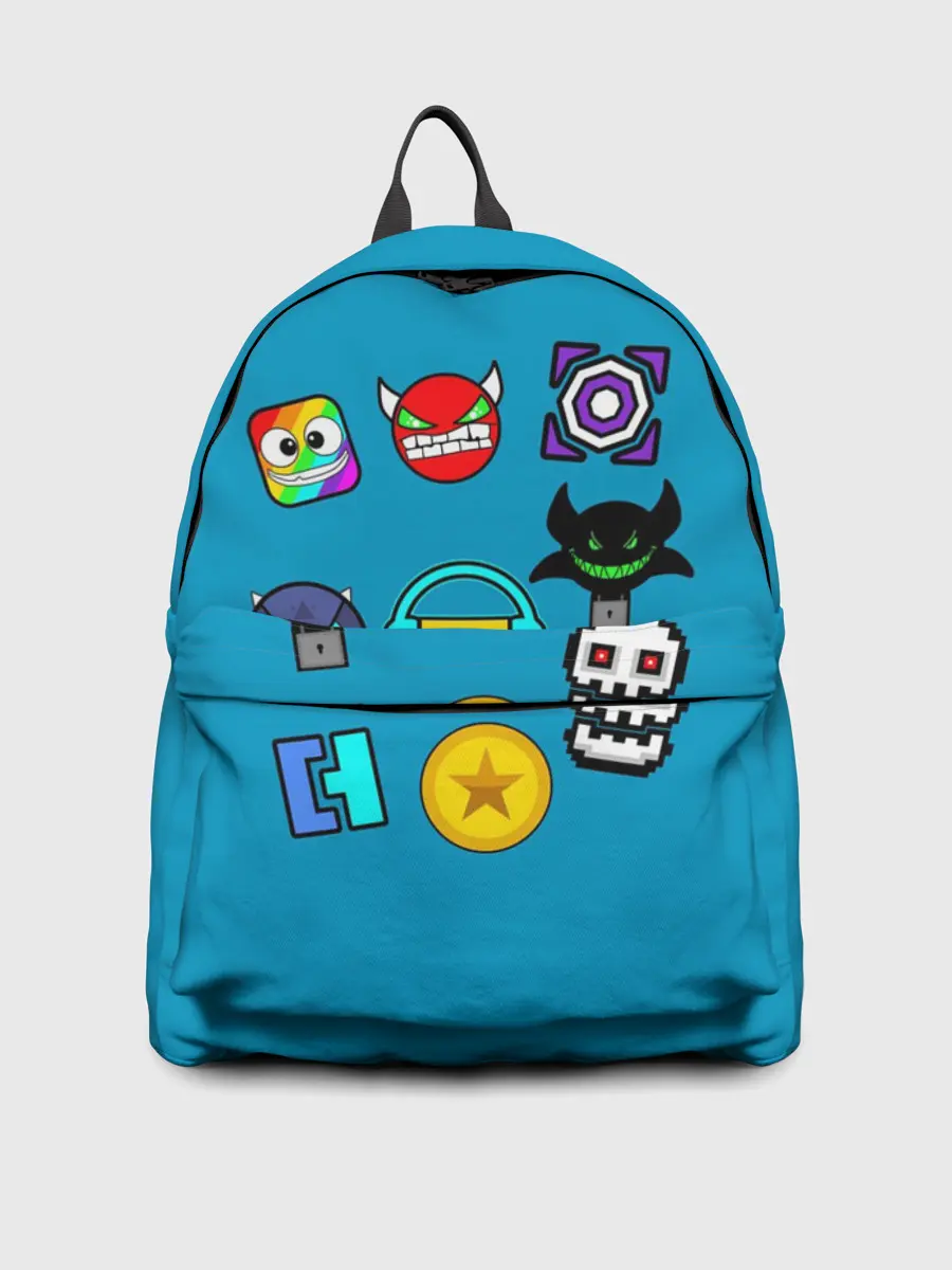 Рюкзак джинсовый / Geometry Dash Icons
