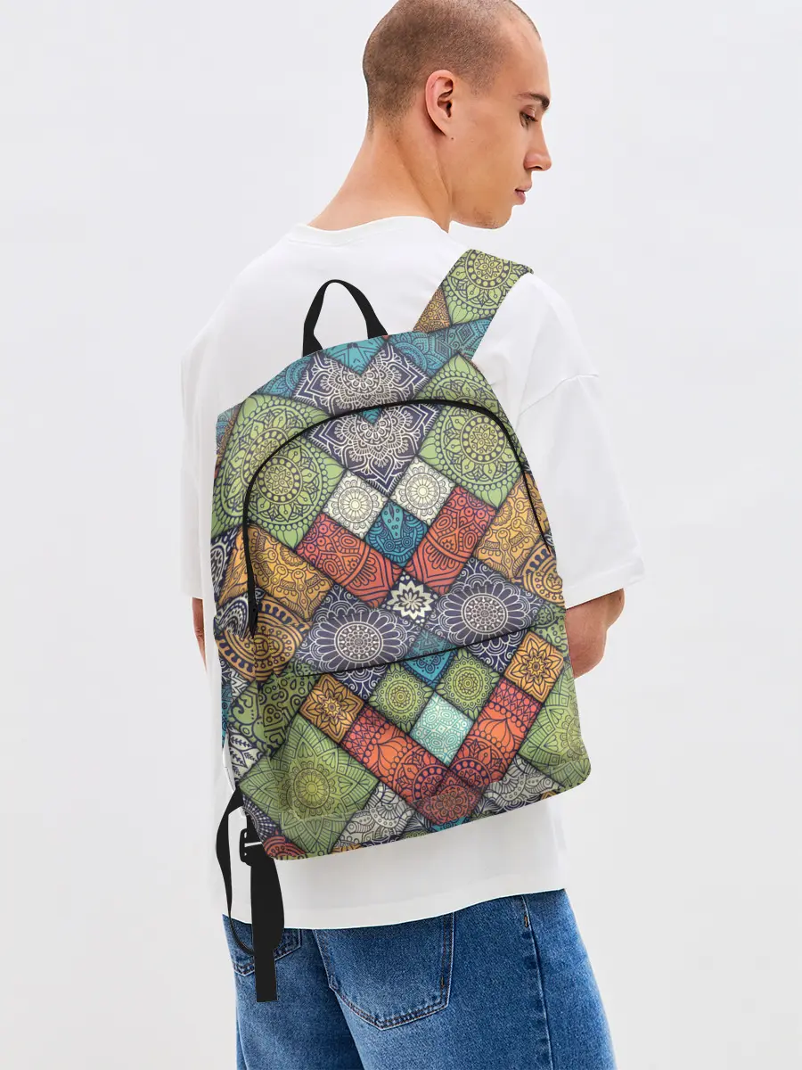 Рюкзак джинсовый / ЛОСКУТНАЯ ВЫШИВКА