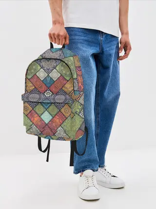 Рюкзак джинсовый / ЛОСКУТНАЯ ВЫШИВКА