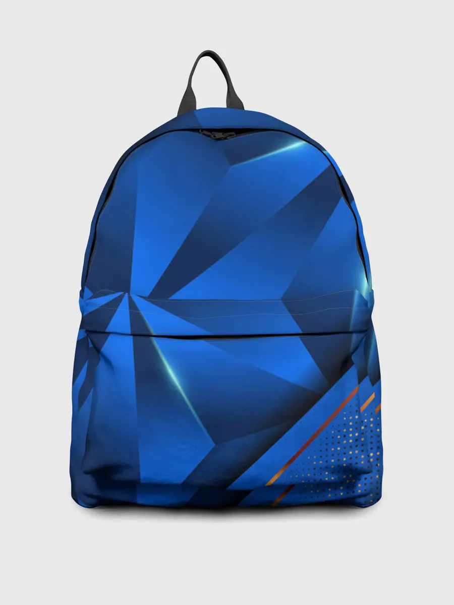 Рюкзак джинсовый / 3D абстрактные фигуры BLUE