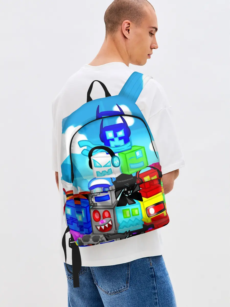 Рюкзак джинсовый / GEOMETRY DASH / ГЕОМЕТРИ ДАШ