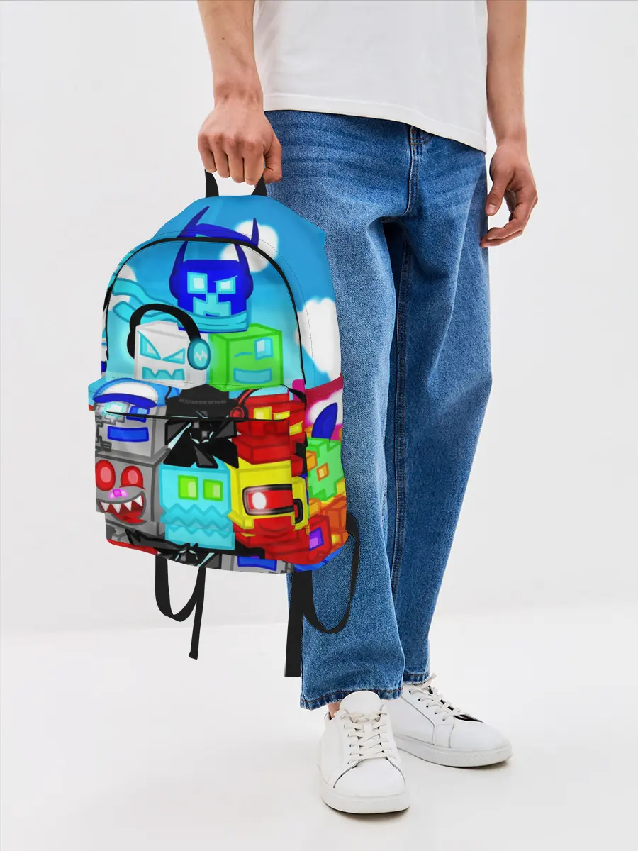 Рюкзак джинсовый / GEOMETRY DASH / ГЕОМЕТРИ ДАШ