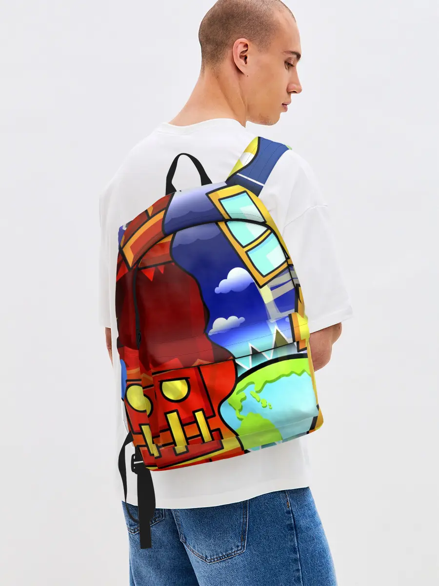 Рюкзак джинсовый / GEOMETRY DASH / ГЕОМЕТРИ ДАШ