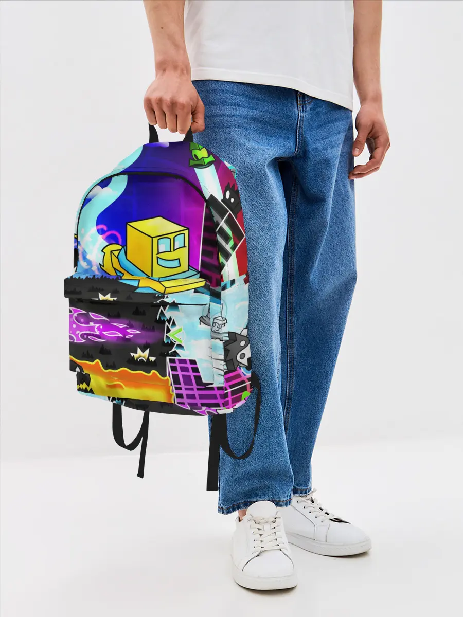 Рюкзак джинсовый / GEOMETRY DASH / ГЕОМЕТРИ ДАШ