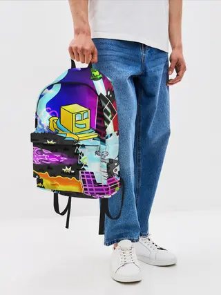 Рюкзак джинсовый / GEOMETRY DASH / ГЕОМЕТРИ ДАШ