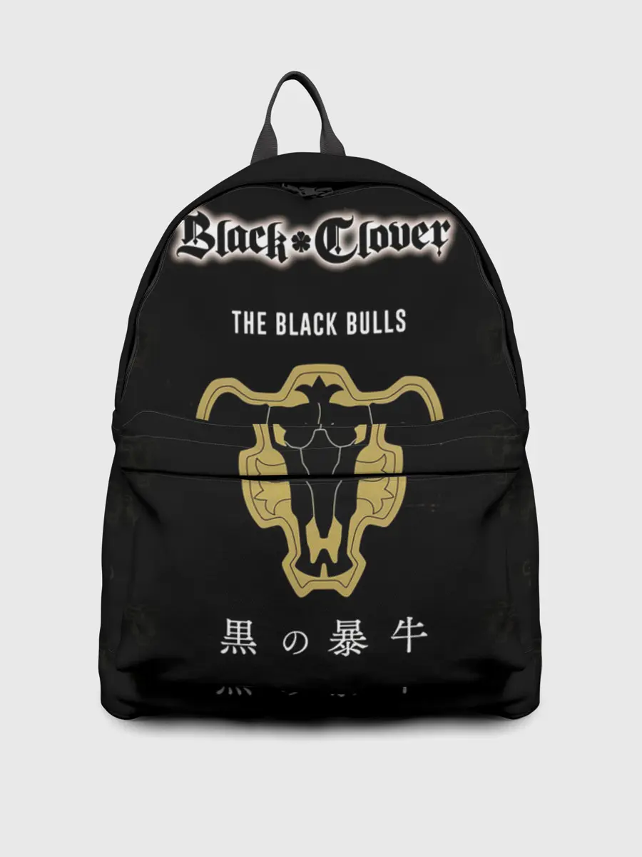 Рюкзак джинсовый / Черные быки | Чёрный клевер