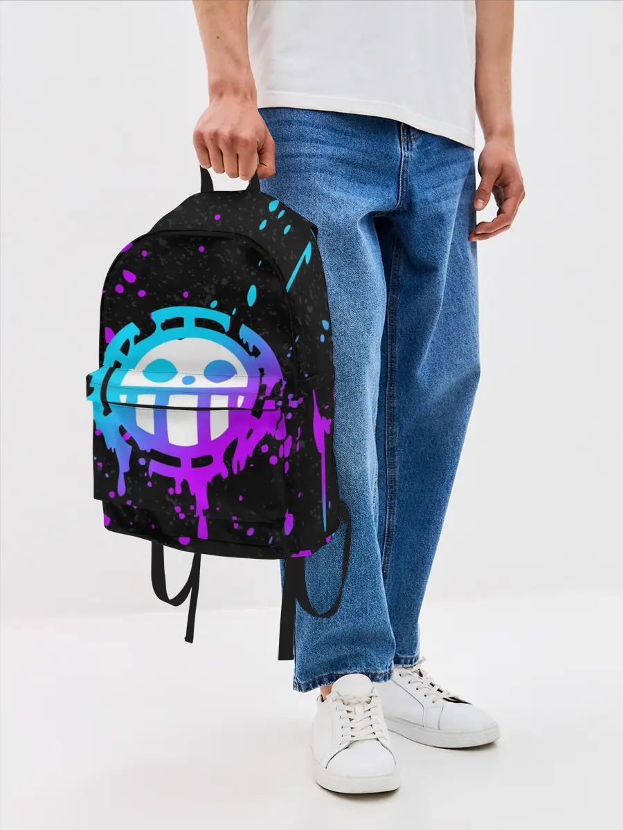 Рюкзак джинсовый / ONE PIECE / ВАН ПИС / НЕОН