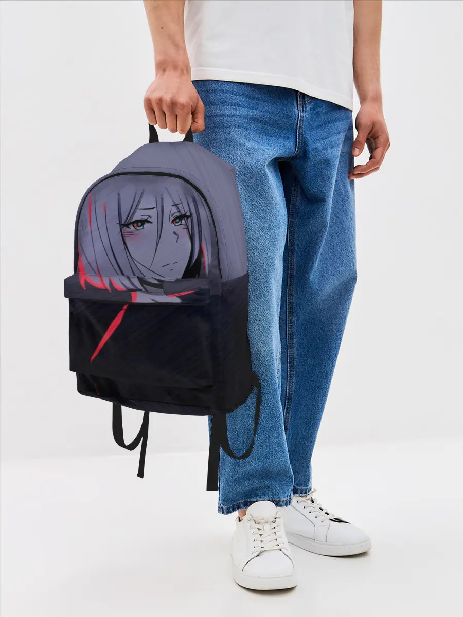Рюкзак джинсовый / Аниме. Грустная