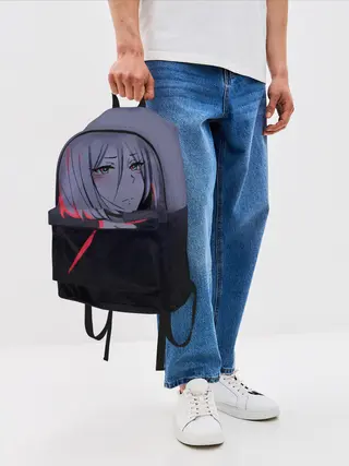 Рюкзак джинсовый / Аниме. Грустная