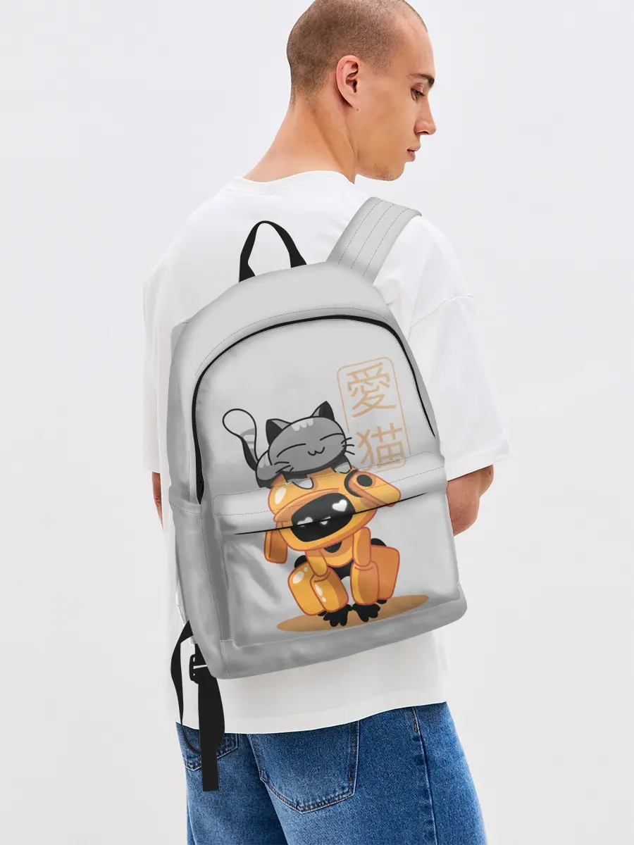 Рюкзак джинсовый / Cat and Robot