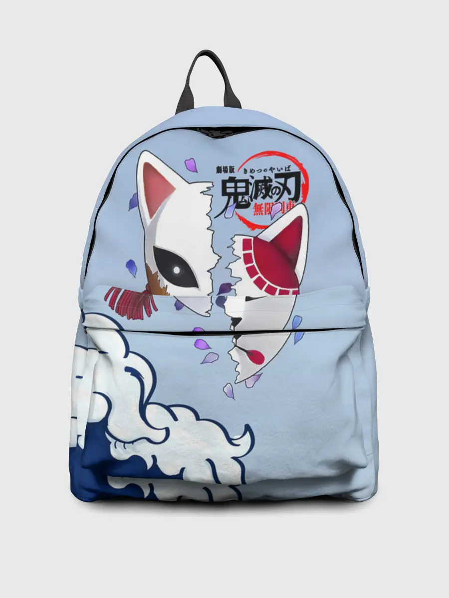 Рюкзак джинсовый / Маски из Клинок, рассекающий демонов