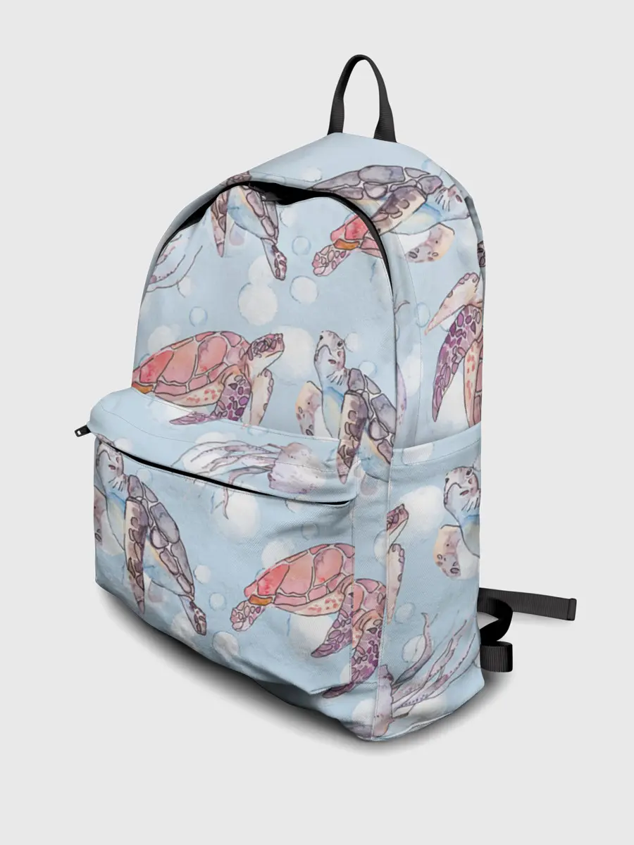 Рюкзак джинсовый / подводный мир черепахи медузы