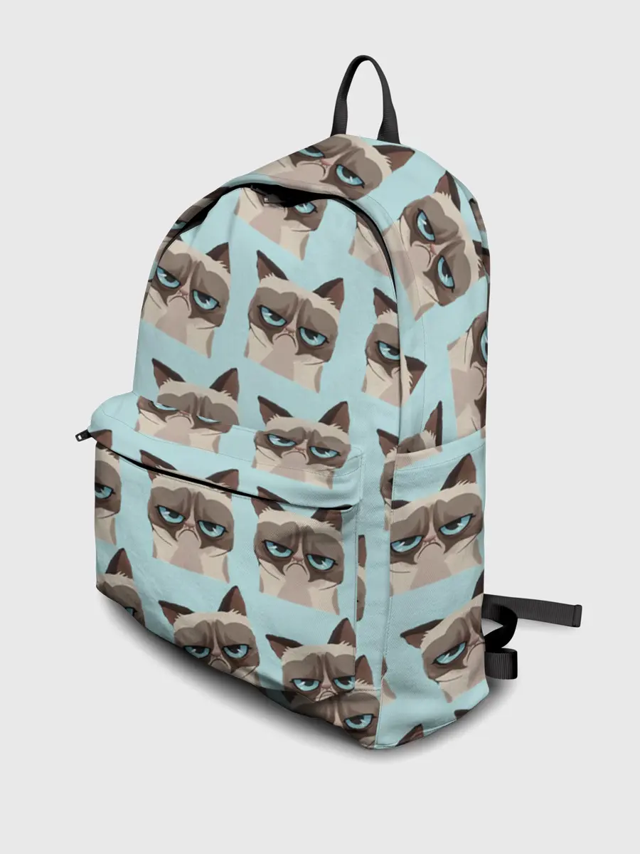 Рюкзак джинсовый / Грустный котик