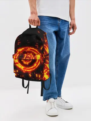 Рюкзак джинсовый / BITCOIN / БИТКОИН / ОГОНЬ