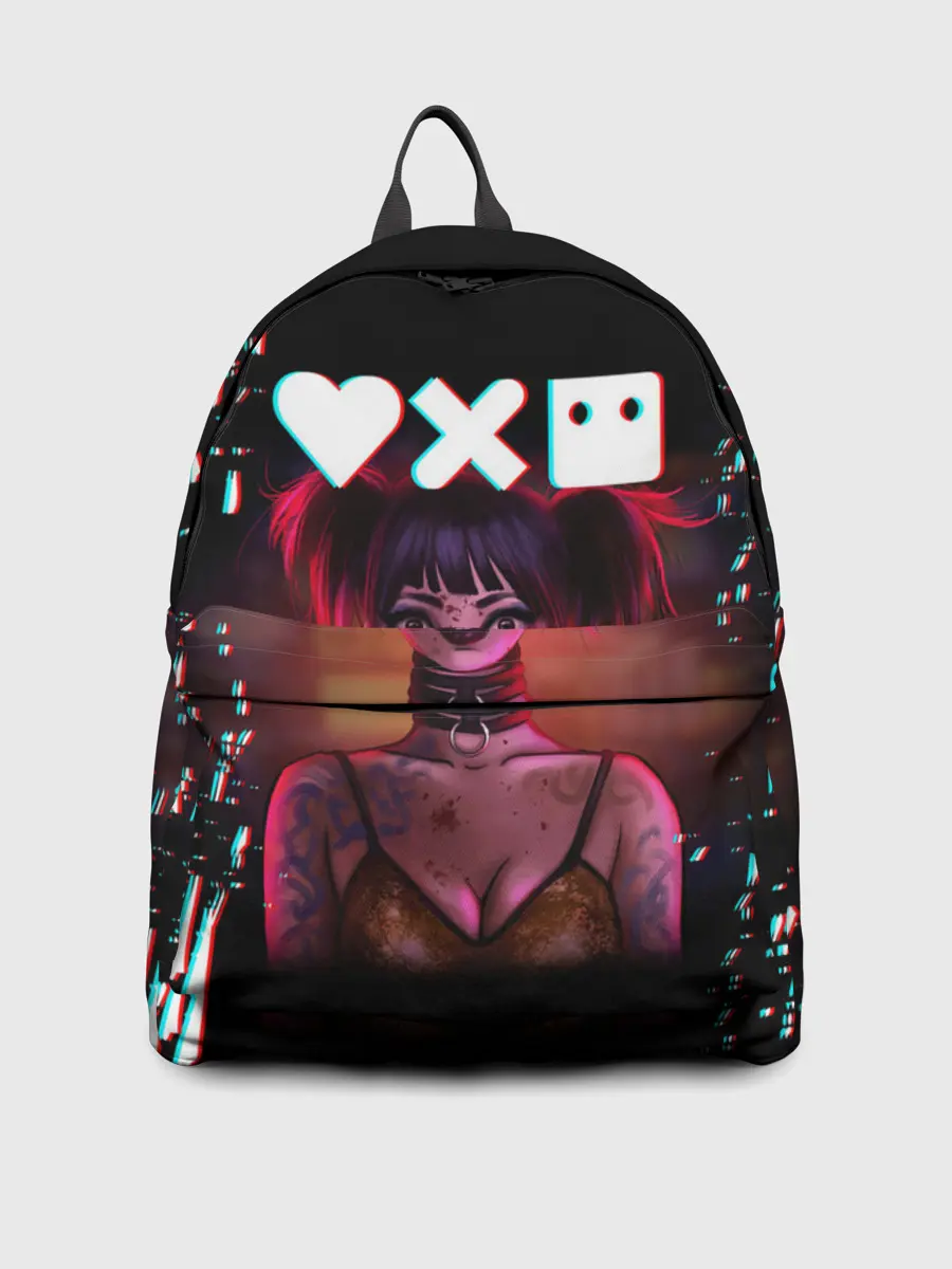 Рюкзак джинсовый / Love, Death and Robots | Lora Glitch