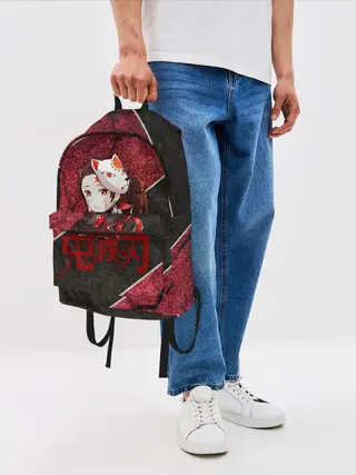 Рюкзак джинсовый / Танджиро Камадо в маске