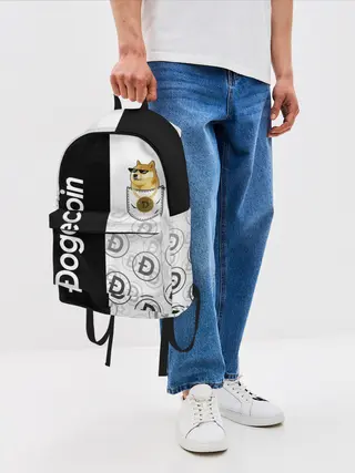 Рюкзак джинсовый / DOGECOIN / DOGE / КАРМАН