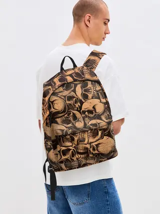 Рюкзак джинсовый / Черепа