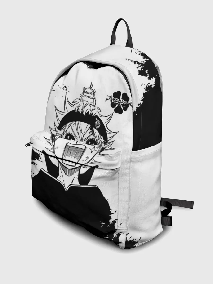 Рюкзак джинсовый / Чёрный клевер кричащий Аста