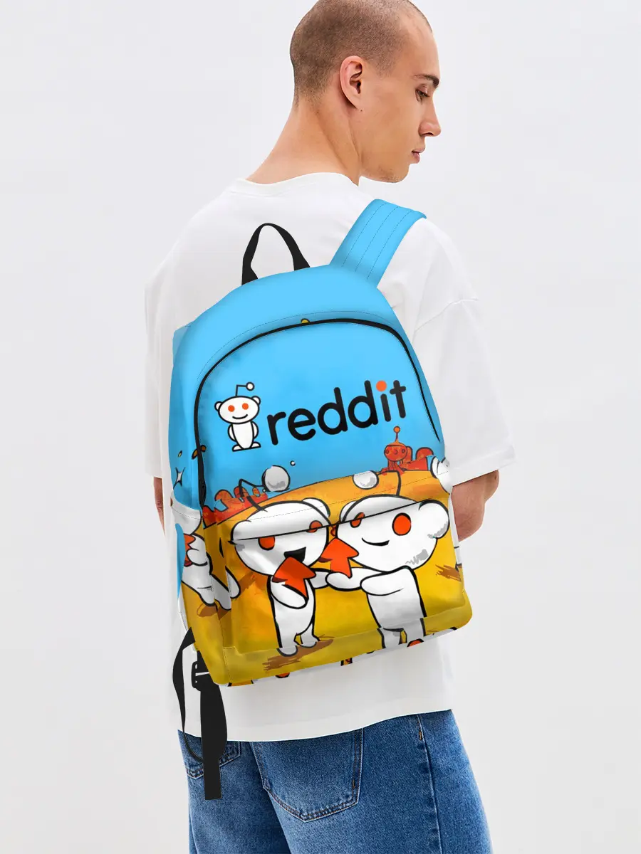 Рюкзак джинсовый / REDDIT / РЕДДИТ / UPVOTE ART