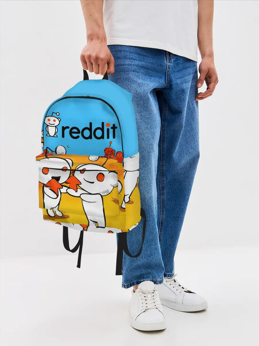 Рюкзак джинсовый / REDDIT / РЕДДИТ / UPVOTE ART