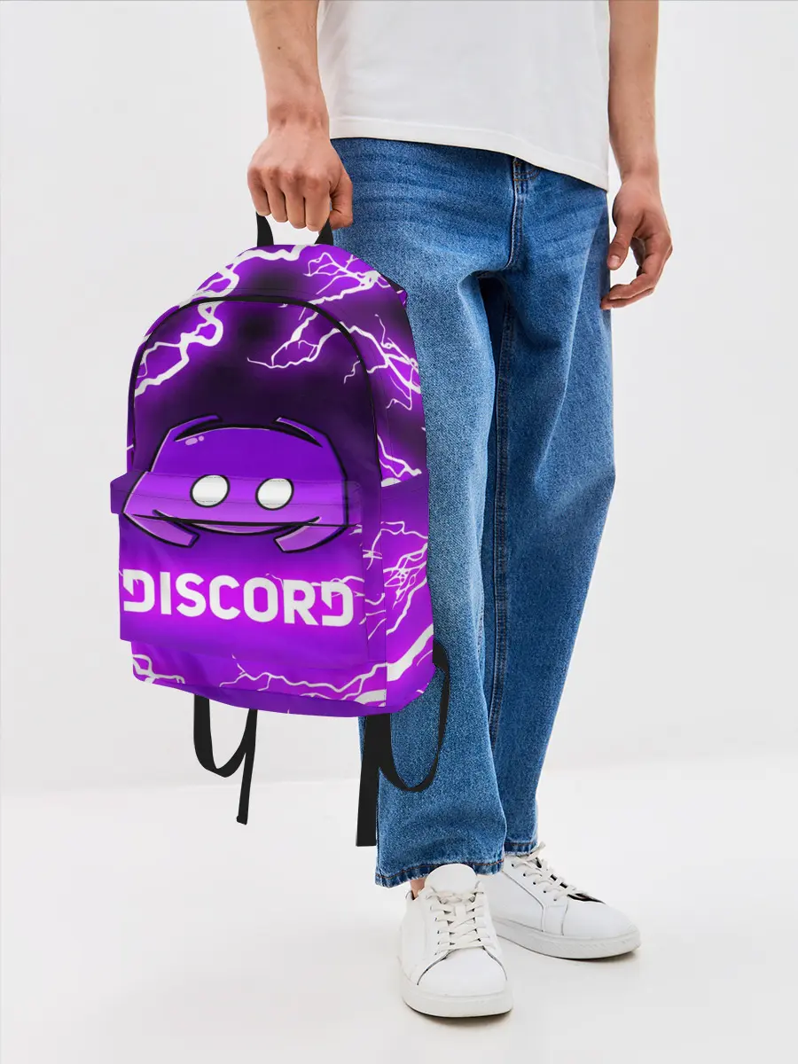 Рюкзак джинсовый / DISCORD / ДИСКОРД / МОЛНИЯ