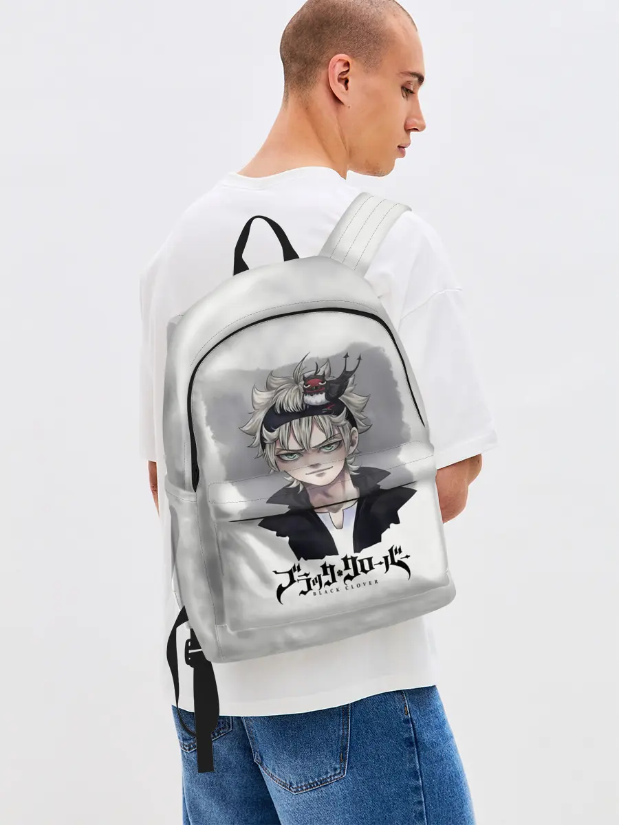 Рюкзак джинсовый / Аста и Секре Чёрный клевер