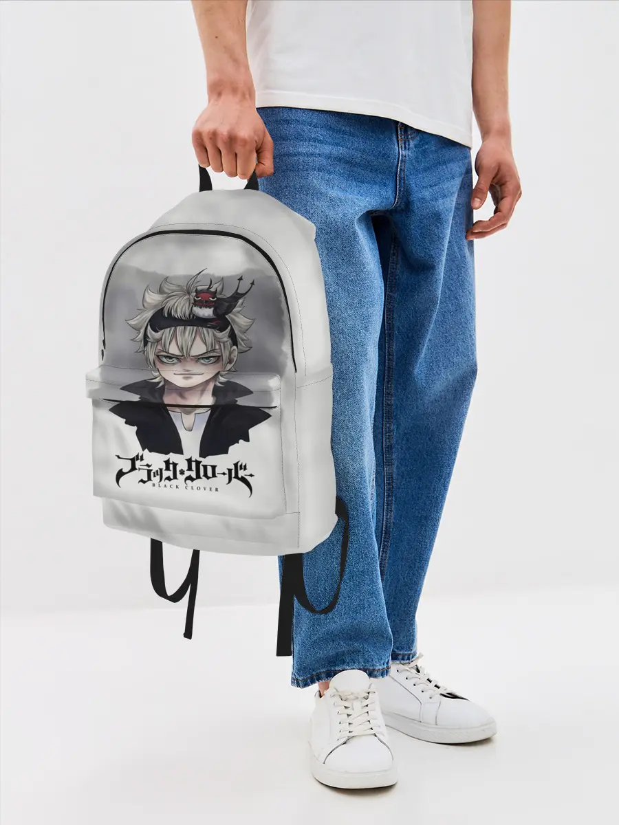 Рюкзак джинсовый / Аста и Секре Чёрный клевер