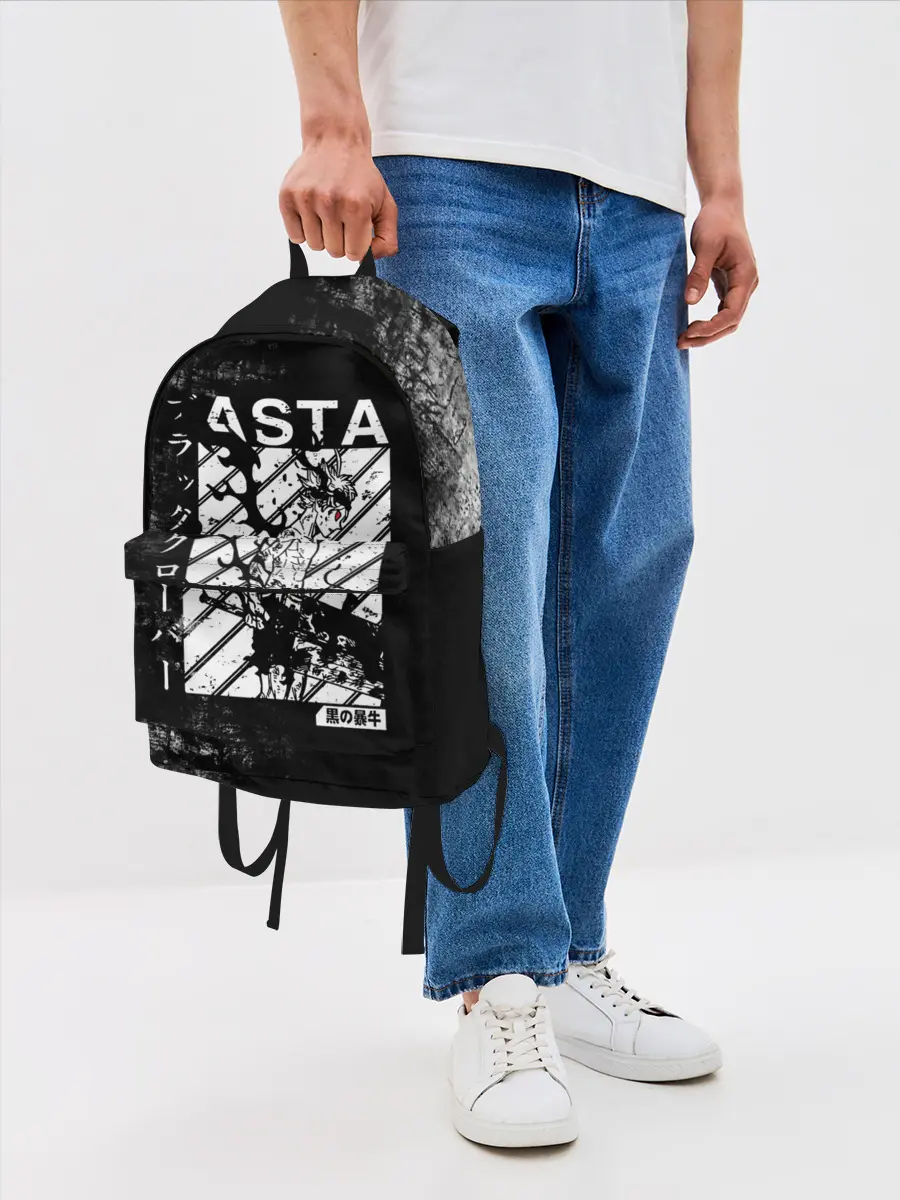 Рюкзак джинсовый / Чёрный Аста | Чёрный Клевер