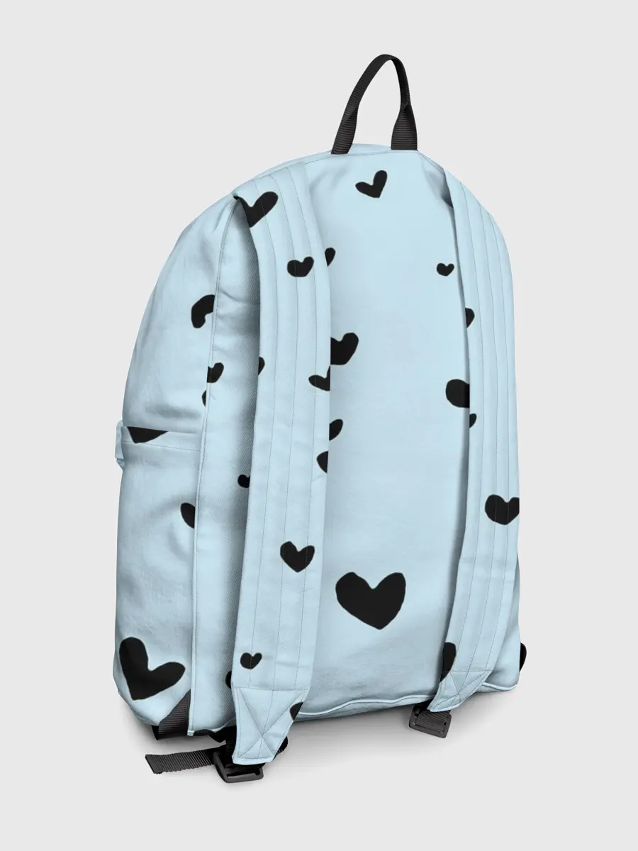 Рюкзак джинсовый / Танджиро Камадо черные сердечки