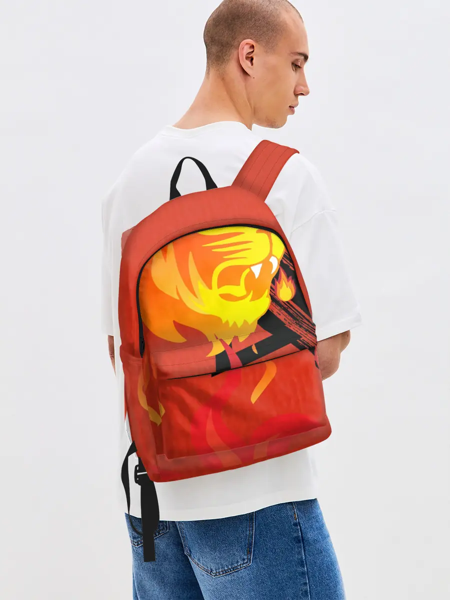 Рюкзак джинсовый / Огненный лев