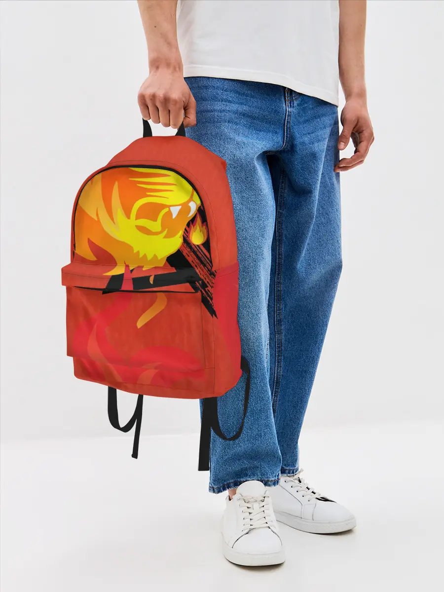 Рюкзак джинсовый / Огненный лев