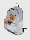 Рюкзак джинсовый / Лисица прыгает по снегу