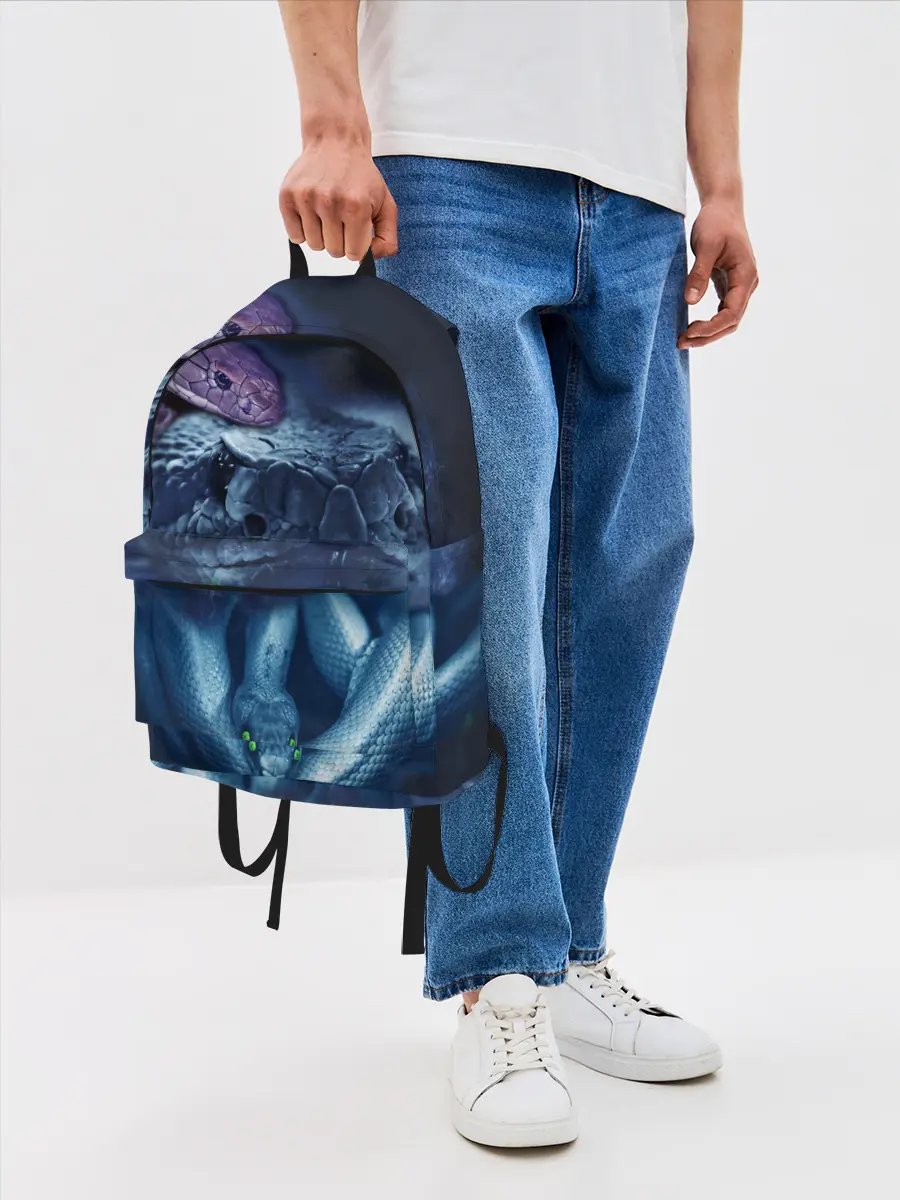 Рюкзак джинсовый / Мифические змеи