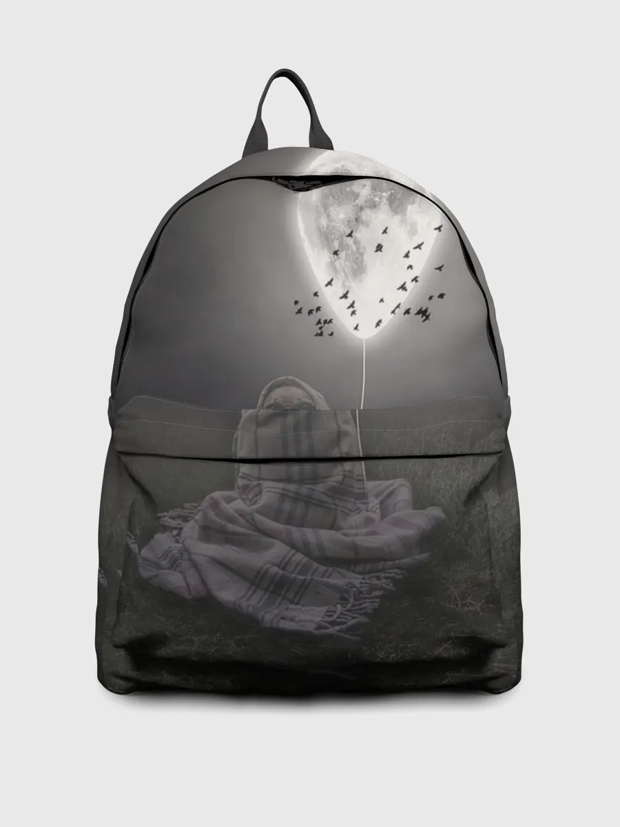 Рюкзак джинсовый / Мопс и луна