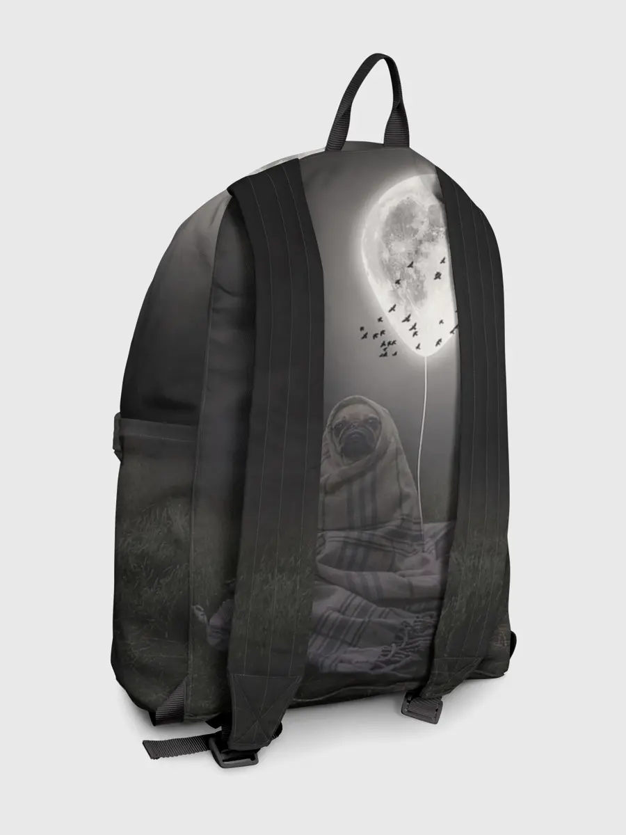 Рюкзак джинсовый / Мопс и луна