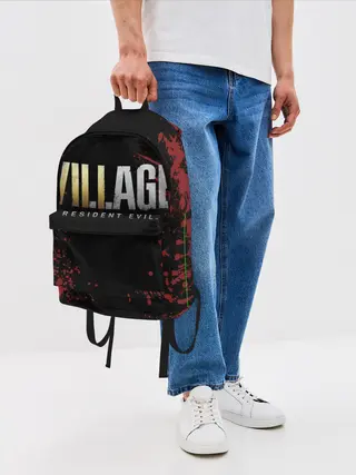 Рюкзак джинсовый / Resident Evil Village логотип