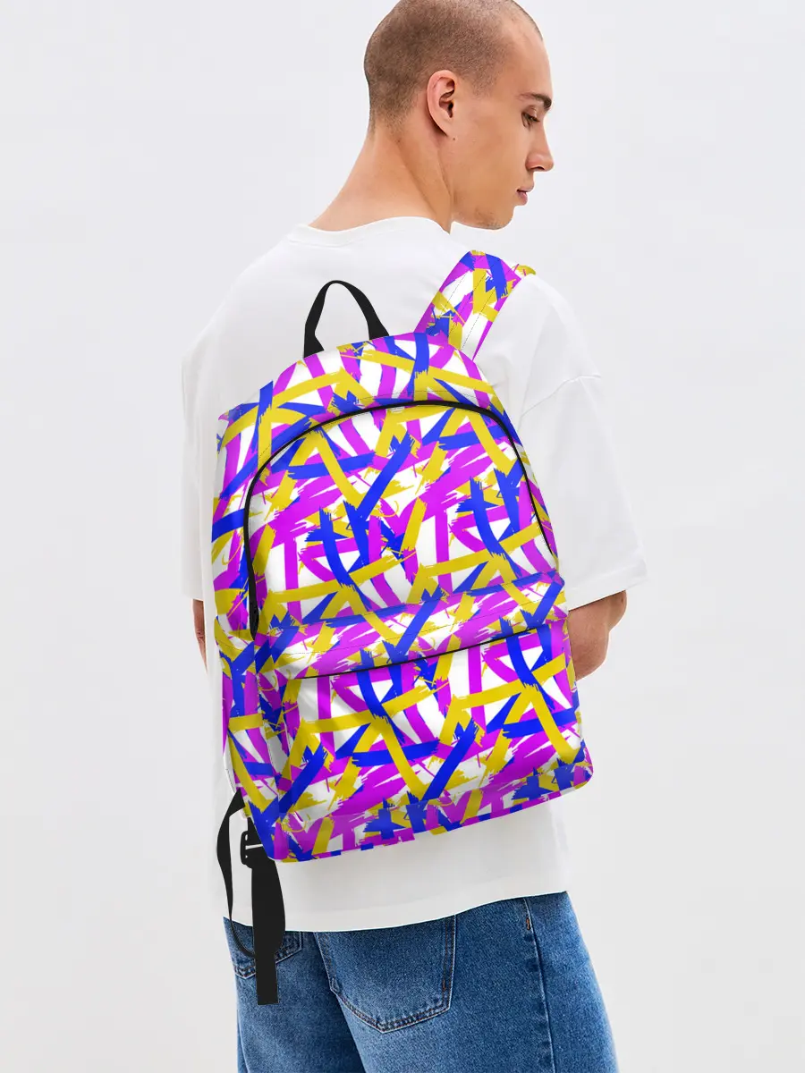 Рюкзак джинсовый / абстракция из ярких полос