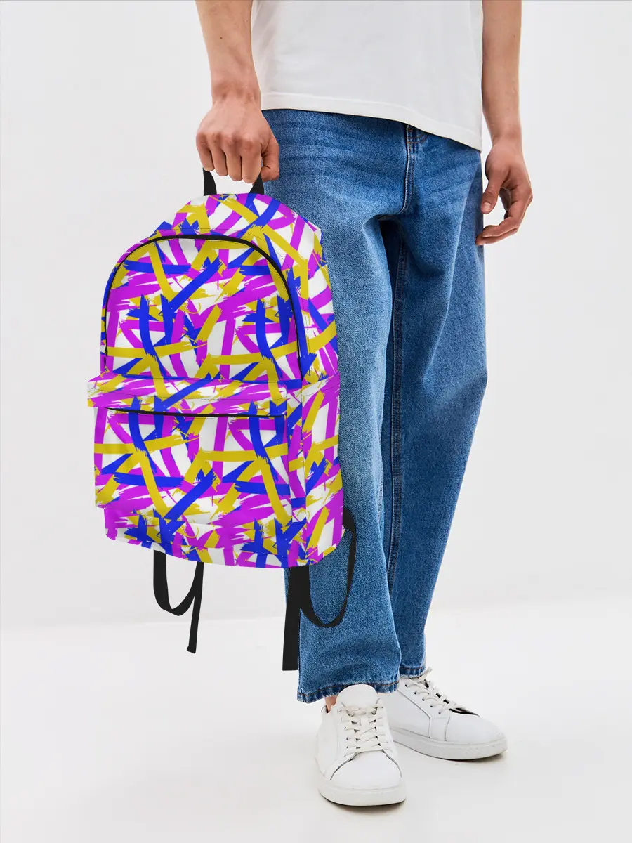 Рюкзак джинсовый / абстракция из ярких полос