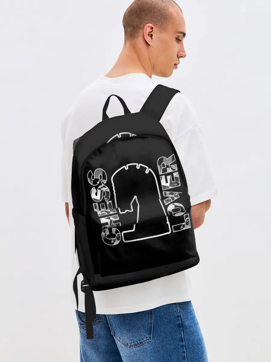 Рюкзак джинсовый / Chess Lover | Конь | Шахматы