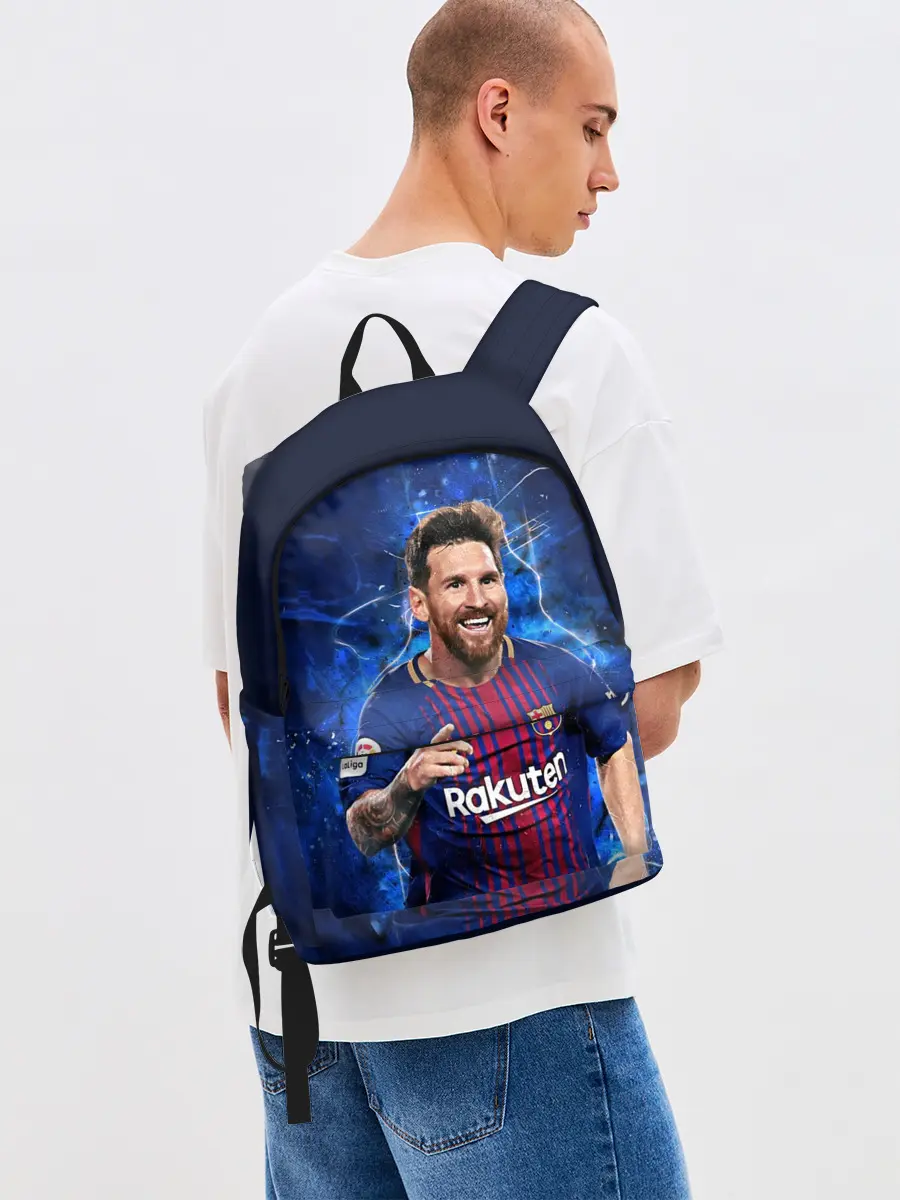 Рюкзак джинсовый / Лионель Месси | Барселона | 10