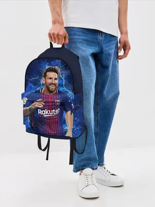 Рюкзак джинсовый / Лионель Месси | Барселона | 10