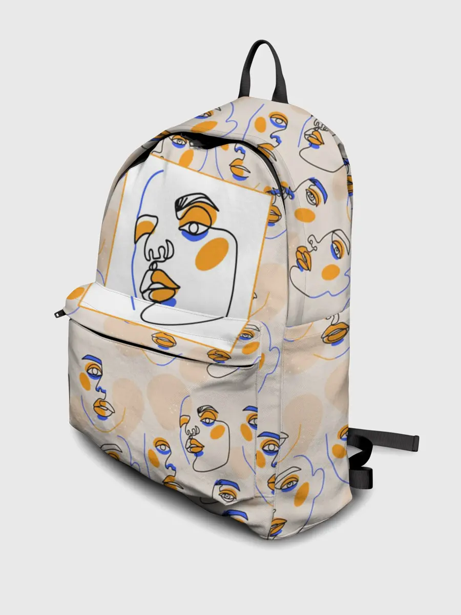 Рюкзак джинсовый / Лица в графике