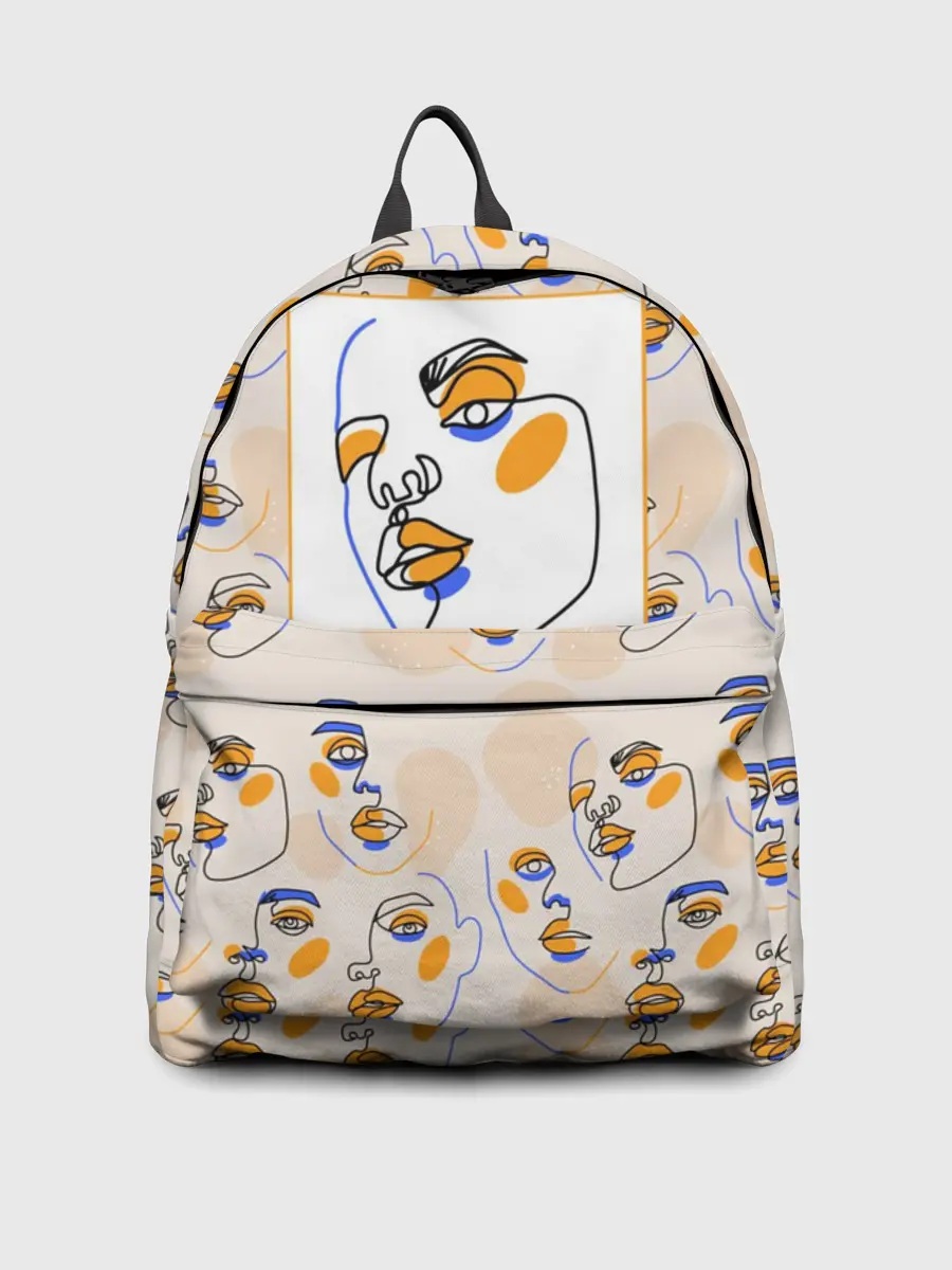 Рюкзак джинсовый / Лица в графике