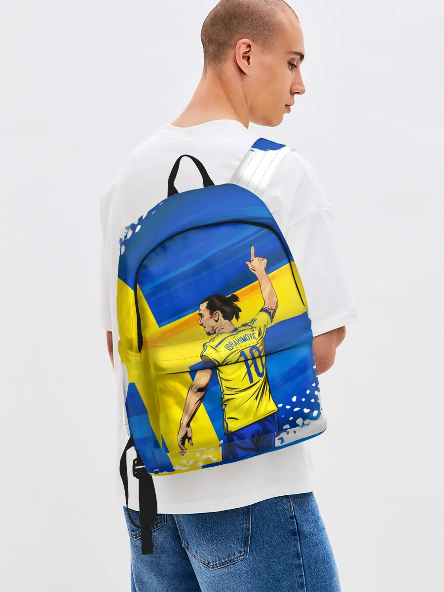 Рюкзак джинсовый / ЗЛАТАН ИБРАГИМОВИЧ / ШВЕЦИЯ