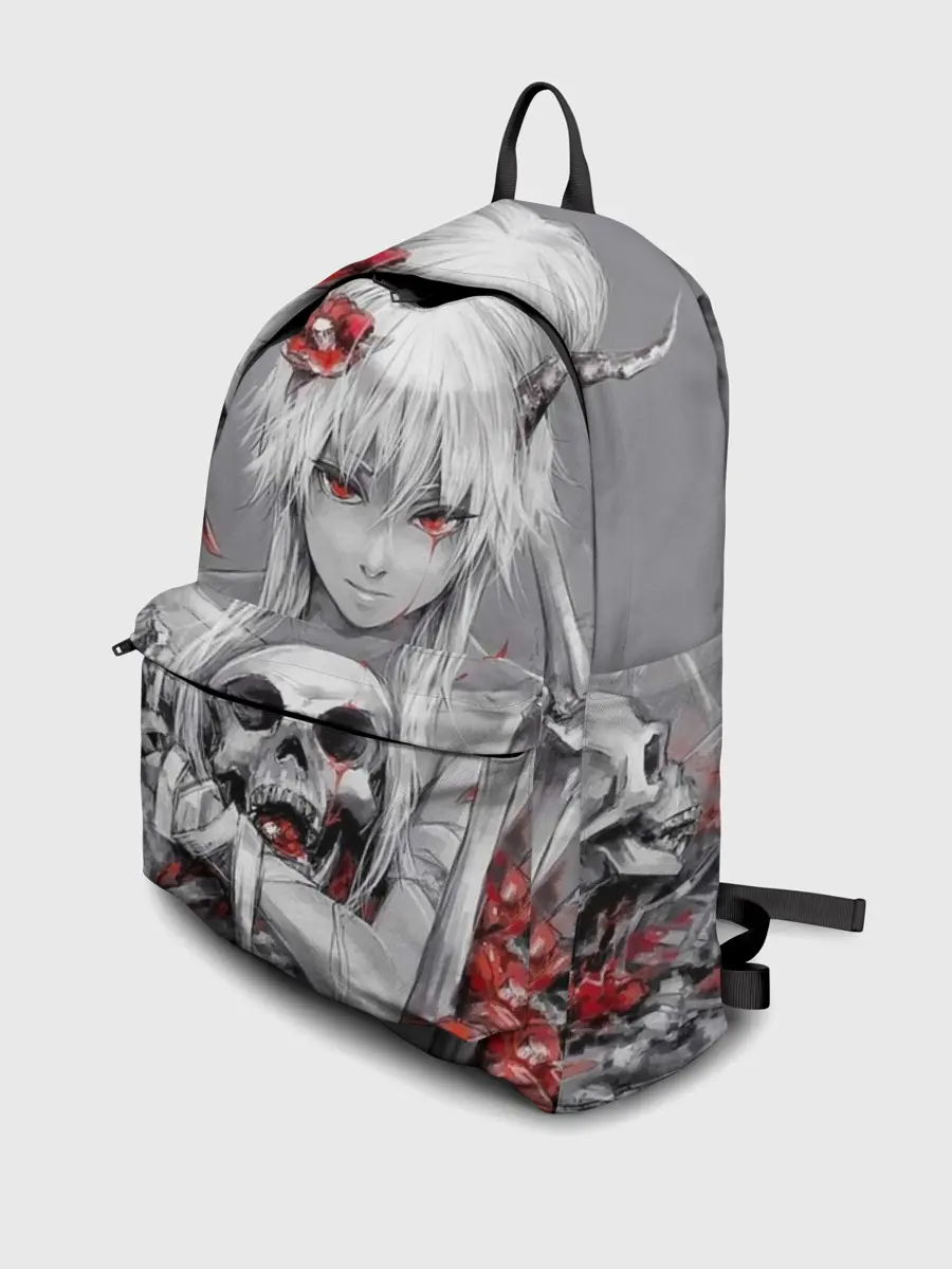 Рюкзак джинсовый / Девушка с черепом