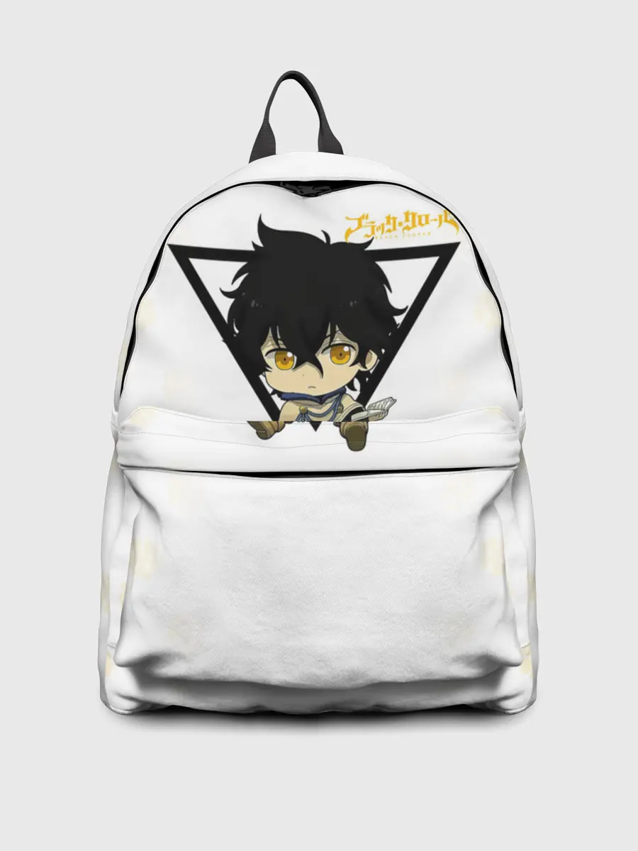 Рюкзак джинсовый / Юно с книгой Черный Клевер