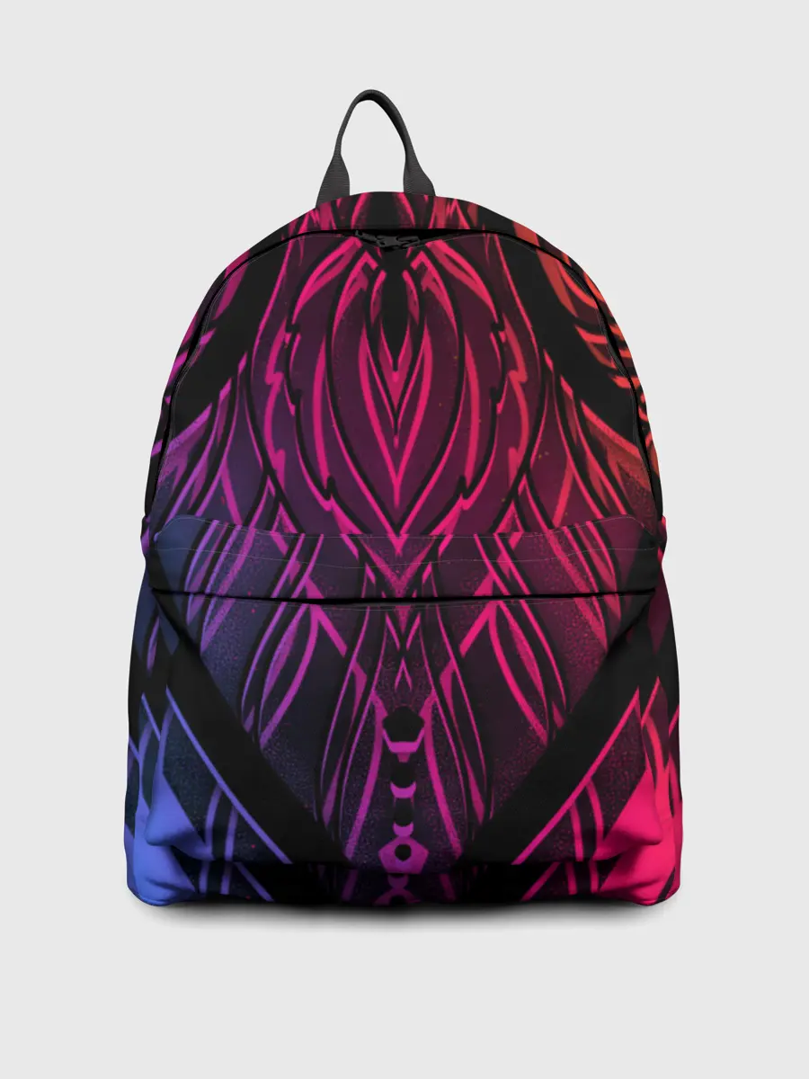 Рюкзак джинсовый / Фиолетовый узор 3D