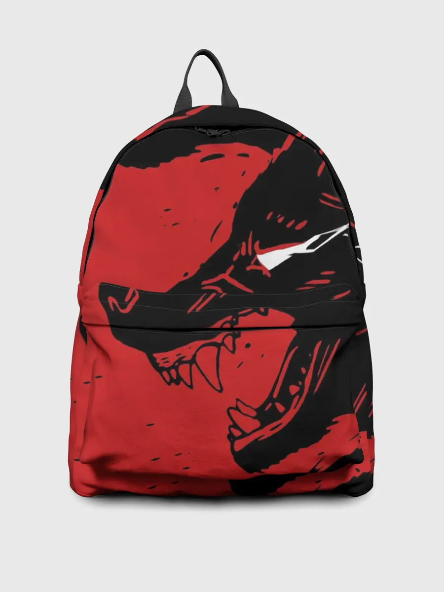 Рюкзак джинсовый / Красный волк 3D